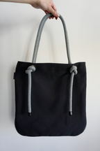 Ayva Tote - Black, Various Rope Colours