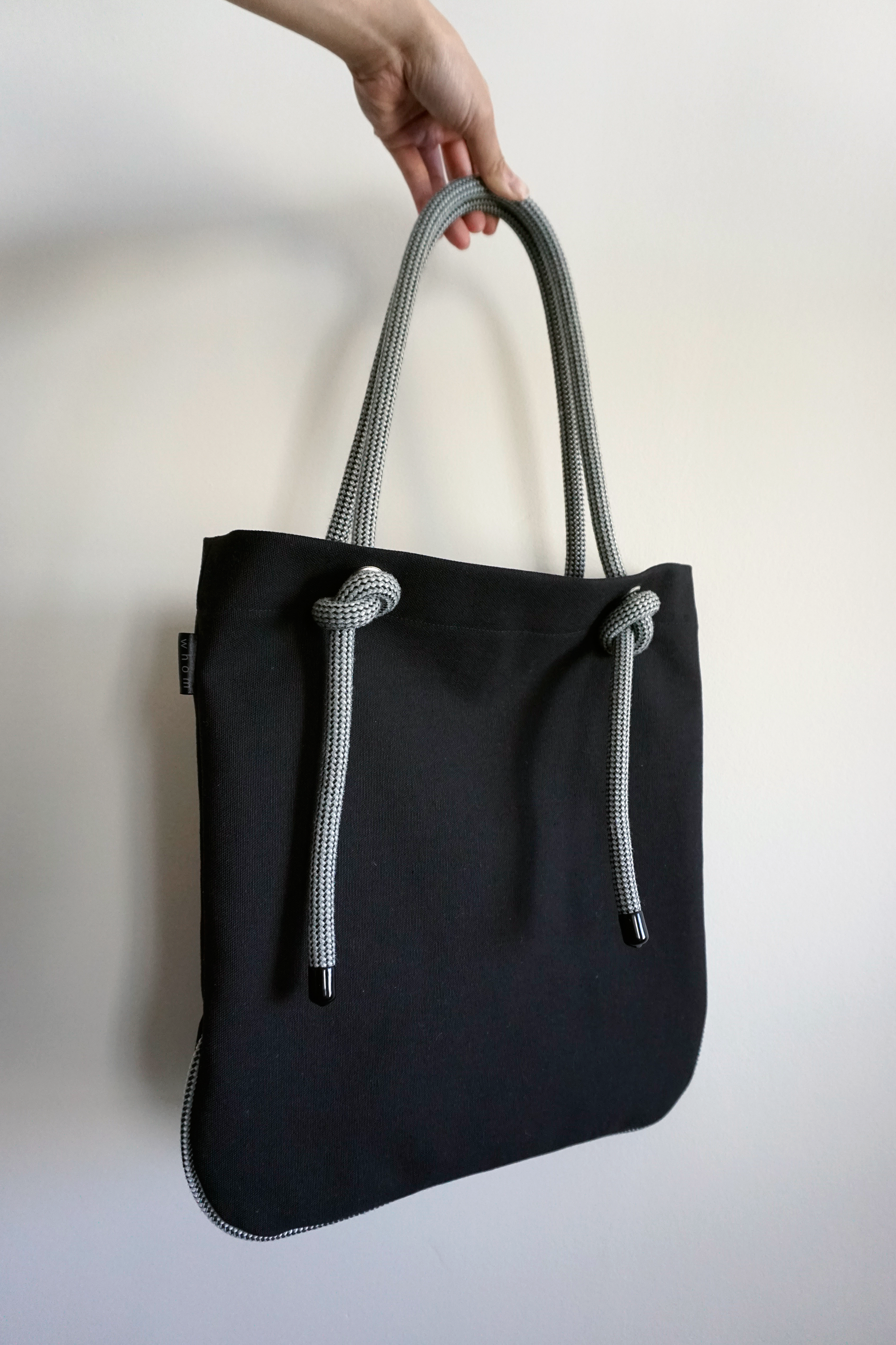 Ayva Tote - Black, Various Rope Colours