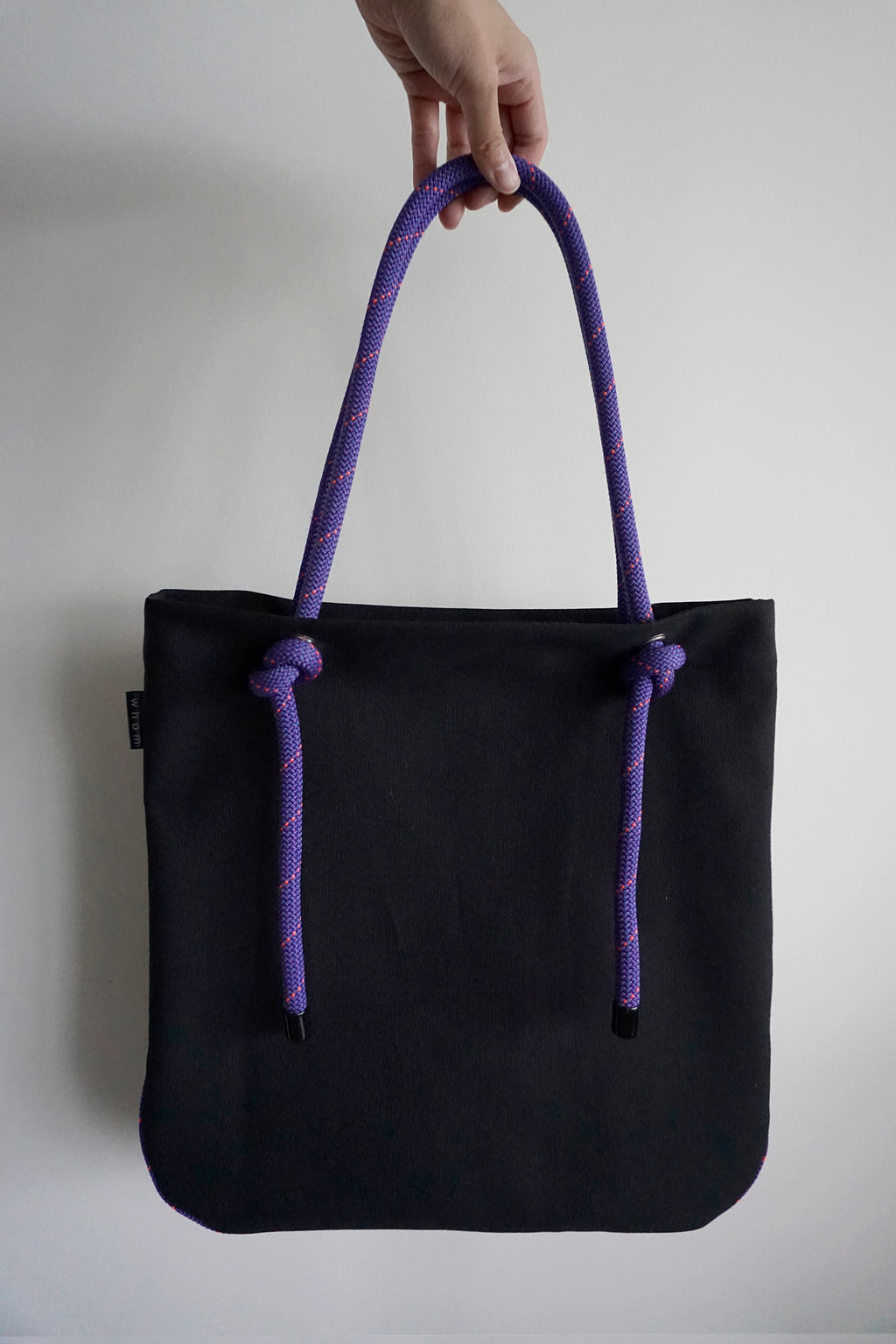 Ayva Tote - Black, Various Rope Colours