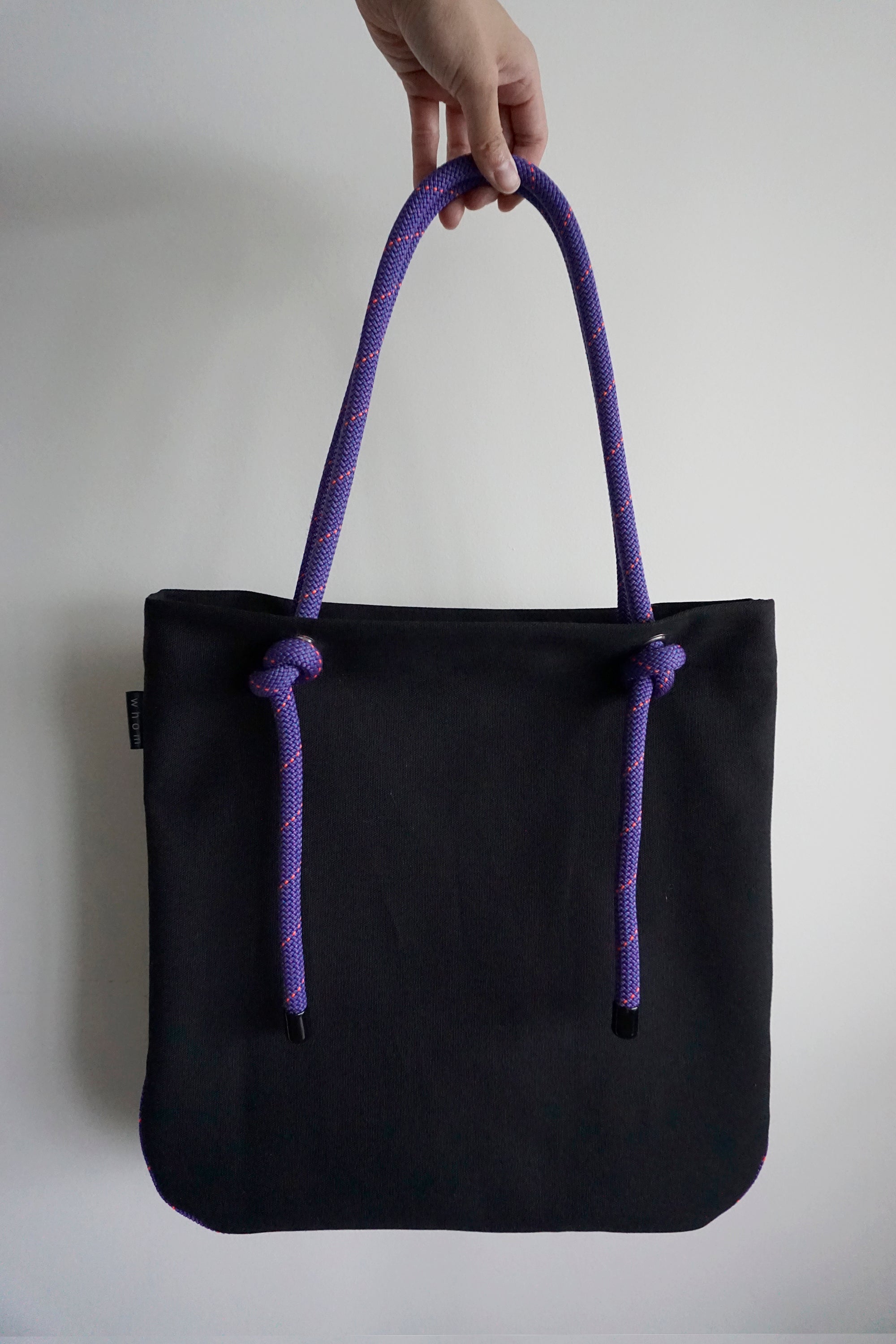 Ayva Tote - Black, Various Rope Colours
