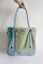 Ayva Tote - Patchwork Blue Green